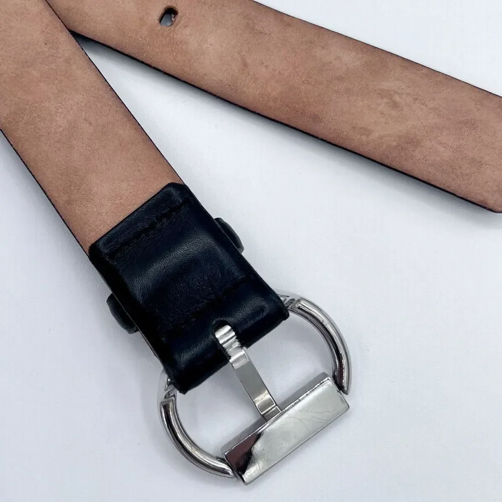Garuglieri Black Leather Belt 1.25
